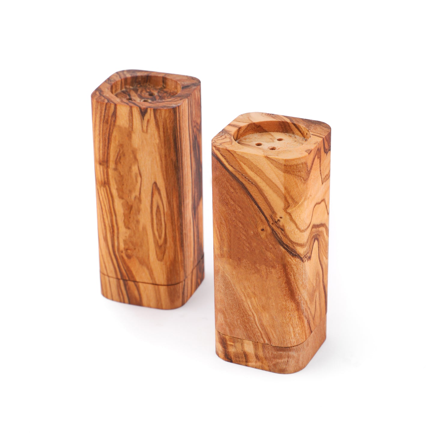 Hand-Carved Olive Wood Salt & Pepper Shakers – Rustic Charm for Every Table